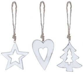 Set de 3 ornamente albe de Crăciun Ego Dekor