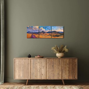 Tablou - Pictură în ulei de peisaj (cu ceas) (90x30 cm)
