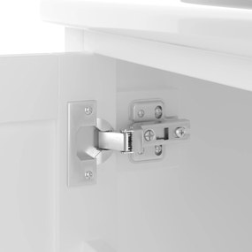 Dulap de baie pe podea cu chiuvetă, spațiu de depozitare variat, 76x46x83,5 cm, Alb