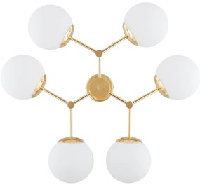 Lustră pe tijă FOTON 6xE14/40W/230V aurie/albă