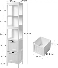 LOTUS12 - Dulap inalt alb, 30 cm - Mobilier Baie Lotus