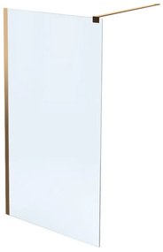 Paravan de dus tip Walk-in Massi Walk In Fix auriu 120x195 cm sticla transparenta