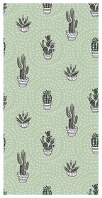 Tapet - Cactuși, fundal verde