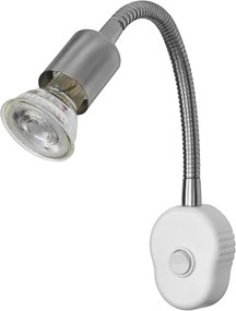 Osram - Aplică de perete flexibilă PLUG TUBE FLEX 1xGU10/5W/230V crom mat/albă