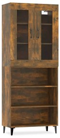 3114953 vidaXL Dulap înalt, stejar fumuriu, 69,5x34x180, lemn compozit