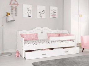 Pat copii Lilia 160X80 alb cu somieră