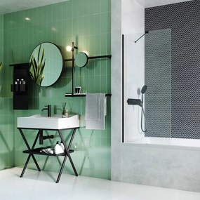 Paravan de cada Radaway Modo New PNJ II negru mat-transparent 90x150 cm sticla 8 mm