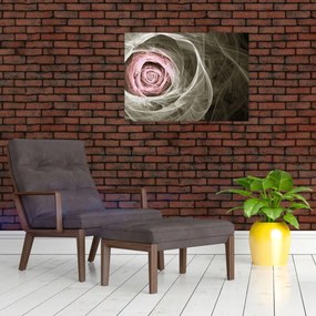 Tablou - Abstract trandafir roz deschis roz (70x50 cm)