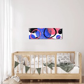 Tablou - Motiv cercuri în culori vii (cu ceas) (90x30 cm)