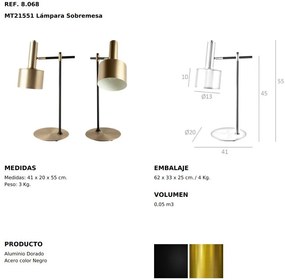 Lampa de masa eleganta design minimalist Golden