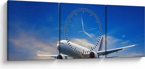 Tablou cu avion (cu ceas) (90x30 cm)