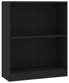 800856 vidaXL Bibliotecă, negru, 60x24x76 cm, lemn compozit