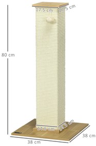 PawHut Kratzbaum cu jucării, 38 cm x 38 cm x 80 cm, Bej + Natur | Aosom Romania