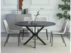 Masa extensibila de dining GASTON 100(135)X100 cm, decor de marmura neagra