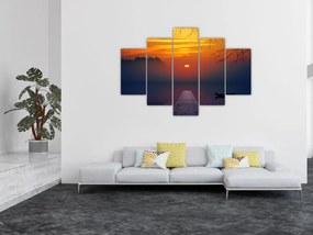 Tablou cu podul în apus de soare (150x105 cm)