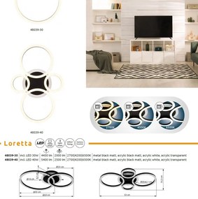 Plafoniera LED slim CCT culorile pot fi fixate LORETTA