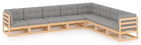 vidaXL Set mobilier de grădină din 8 piese, lemn masiv de pin