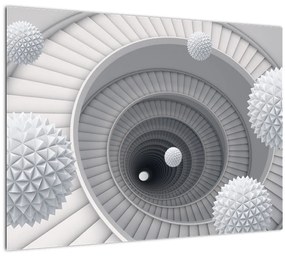 Tablou pe sticlă cu abstracție 3D (70x50 cm)