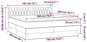 Pat box spring cu saltea, gri inchis, 180x200 cm, textil Morke gra, 180 x 200 cm, Design cu nasturi