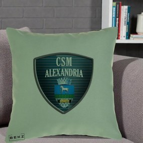Perna Personalizata CSM Alexandria Fotbal, 40x40 cm, Verde, Husa Detasabila, Perna Inclusa, BEKZ®