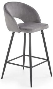 Scaun de bar H96 velvet gri