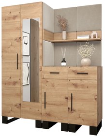 Set mobilier pentru hol Amanda 15 (Stejar artisan + bej). 1085983