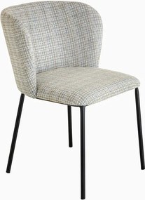 Set 2 scaune stil retro cu tesatura in carouri LYON albastru