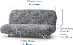 Gaico Huse bielastice MARMO gri 2fotoliu cu manere de lemn (l. 80 -140 cm)