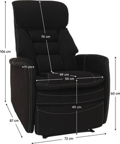 Fotoliu pentru relaxare, material textil ciocolatiu, KOMFY