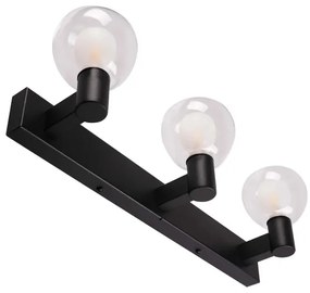 Aplica de perete pentru baie POLA, 3xG9/5W/230V, IP44, negru/transparent