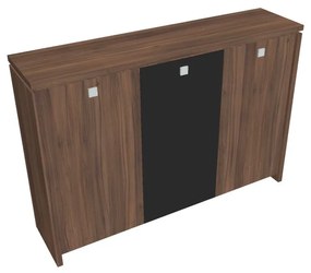 Dulap mediu pentru haine Verno 188 x 46 x 130 cm, uși combinate, nuc / negru