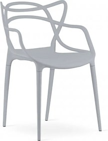 Set 4 bucati scaune din plastic KATO gri deschis