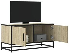 vidaXL Dulap TV, stejar sonoma, 80x34,5x40 cm, lemn prelucrat și metal