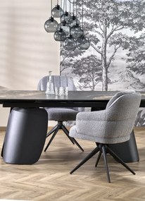 Masa extensibila Forum marmura neagra/negru L180-260 cm