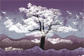 Tablou - Copac în nori (90x60 cm)