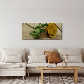 Tablou - Vintage trandafiri galbeni (120x50 cm)