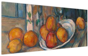 Tablou - Paul Cézanne, Still Life with Milk Jug and Fruit, reproducere (120x50 cm)