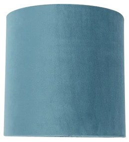 Abajur din catifea albastru 20/20/20 cu interior auriu