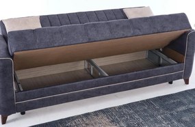 Canapea Acelya, culoare gri inchis, 225 x 82 cm