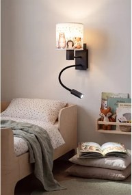 Brilagi - Lampă LED flexibilă BOBO 1xE27/25W/230V + LED/3W negru/alb/cu motive animale