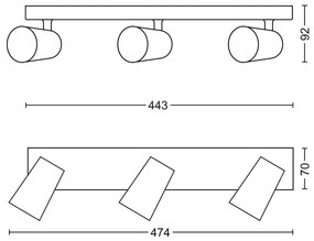 Spot MYLIVING PAISLEY 3xGU10/5,5W/230V Philips 50573/48/PN
