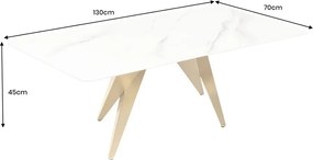 Masuta design modern, Metal, Auriu, Ceramica, Alb, ART LIVING 130cm, A-46204 VC