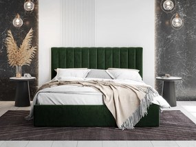 Pat matrimonial 140 cm Newarona (Verde) (cu somieră) (cu sp. depozitare). Promo -17%. 1104186
