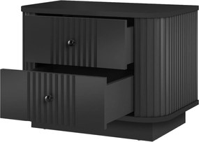 Set de noptiere Vesper 56 cm cu mânere aurii - negru