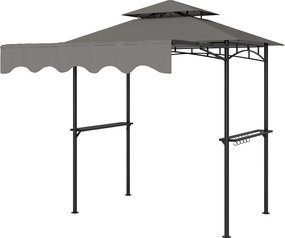 Outsunny Pavilion de grătar 242x149x248 cm rezistent la apă ignifug pavilion de grădină cu acoperiș cu dublu strat Gri | Aosom Romania