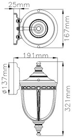 Aplică de exterior ENGLISH BRIDLE 1xE27/60W/230V IP44 Feiss