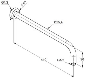 Brat dus fix alb mat 410 mm Kludi A-QA
