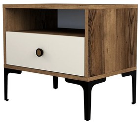 Noptiera Lizbon Walnut Cream