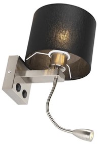 Lampa de perete moderna din otel cu abajur negru - Brescia