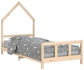 834561 vidaXL Cadru de pat pentru copii, 90x190 cm, lemn masiv de pin